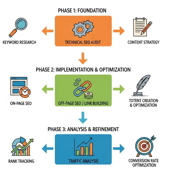 Custom SEO Growth Plan in California designed to boost website rankings and organic traffic.